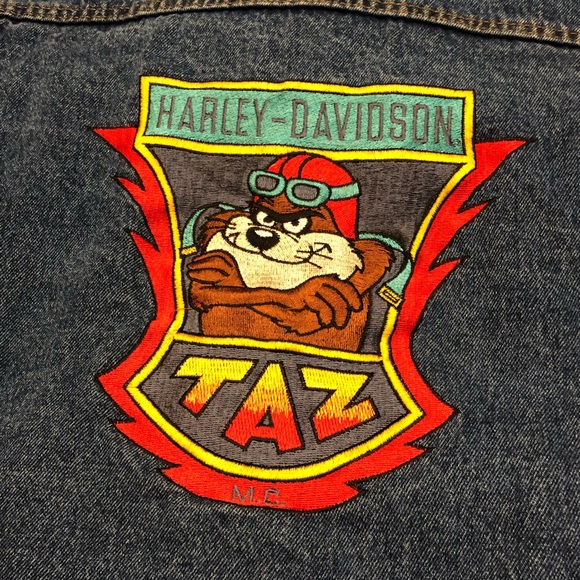 ACME CLOTHING CO Vintage Harley-Davidson ‘TAZ’ Looney Tunes Denim Jean J… - Picture 8 of 13